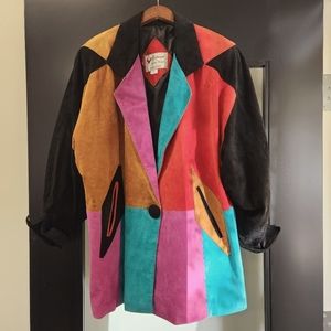 Vintage Continental Suede Leather Fashion Jacket size Large